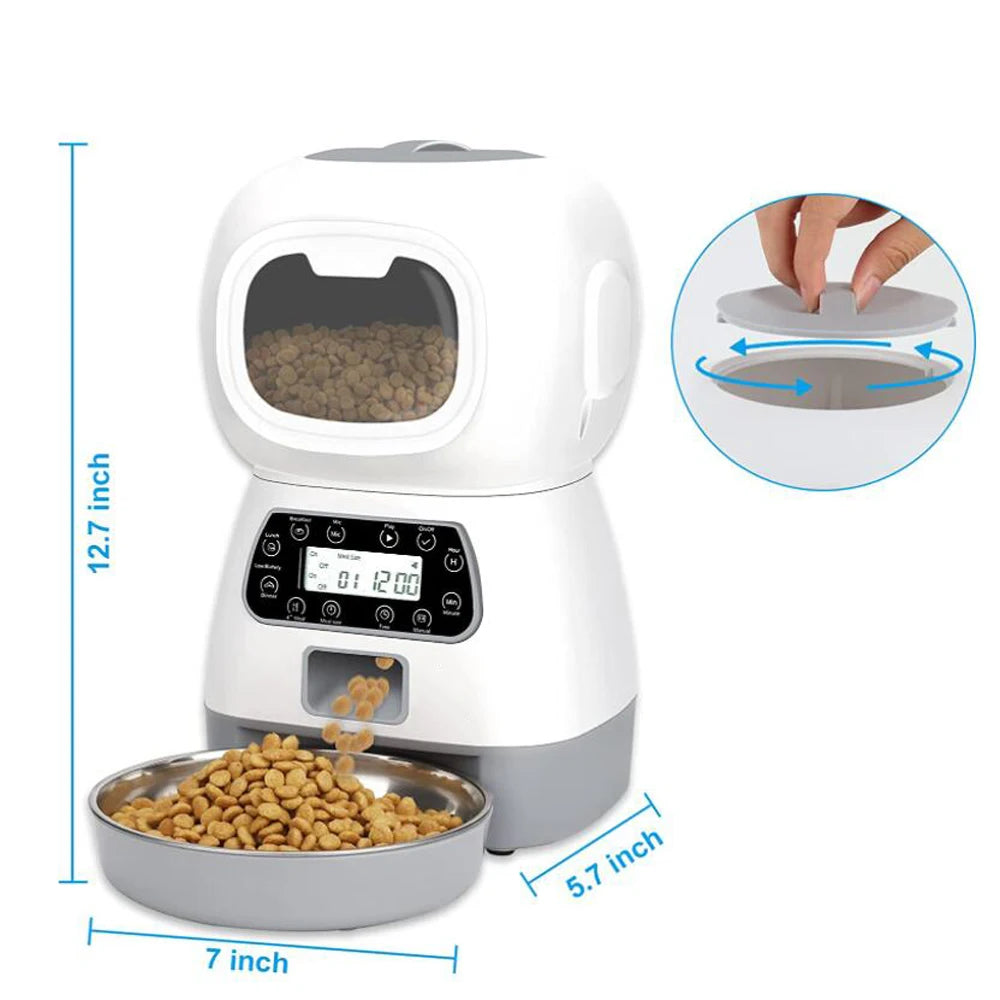 Automatic Pet Feeder: Smart Food Dispenser for Cats and Dogs with Timer