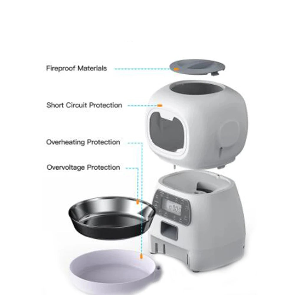 Automatic Pet Feeder: Smart Food Dispenser for Cats and Dogs with Timer