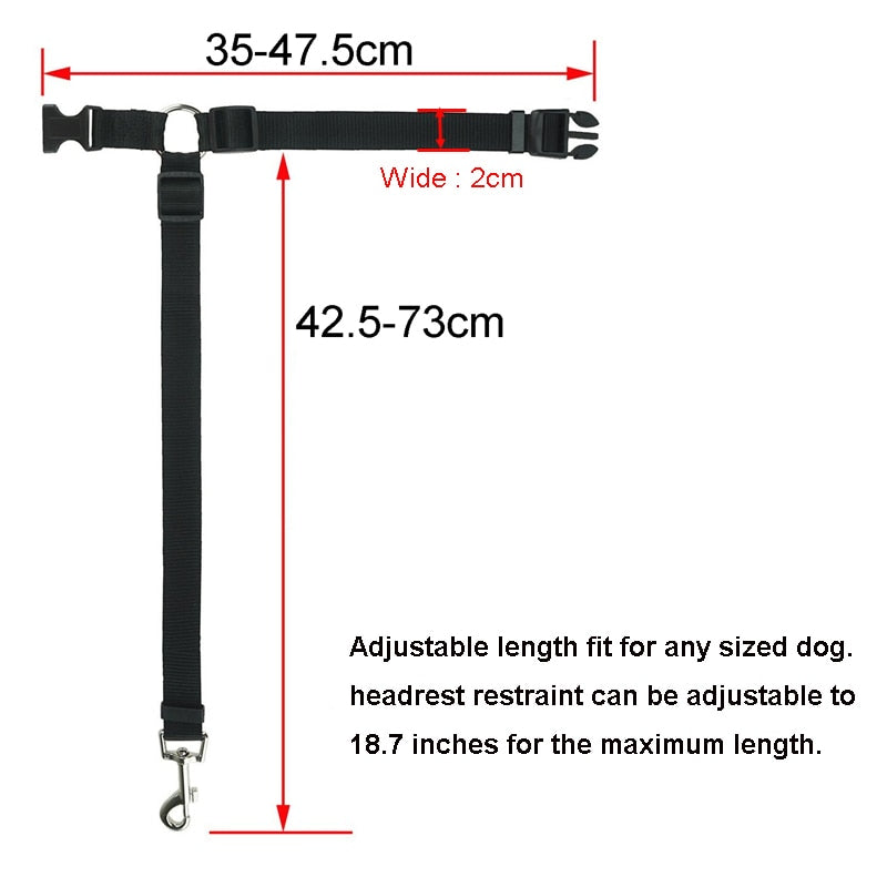 Secure and Adjustable Two-in-One Dog Harness Collar: Pet Accessories for Safe Travels - Includes Pet Car Seat Belt Lead Leash for Backseat Safety