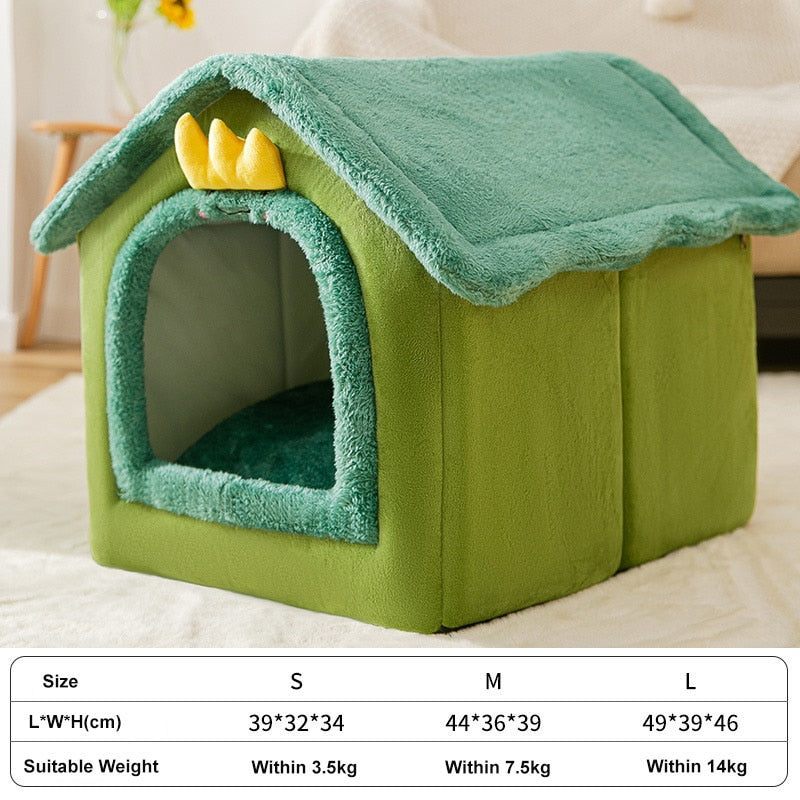 CozyHaus: Foldable Dog House Kennel Bed Mat for Small to Medium Dogs and Cats - Winter Warmth and Comfort for Your Pet