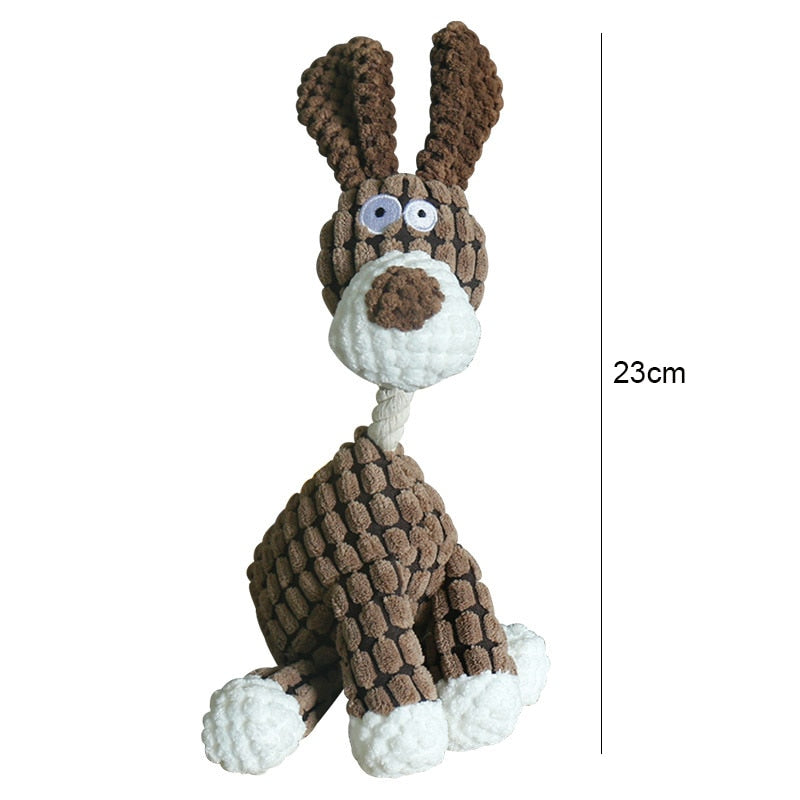 Plush Donkey Dog Toy: Fun Corduroy Chew Toy with Squeaker - Ideal for Dogs, Puppies, and Pet Training