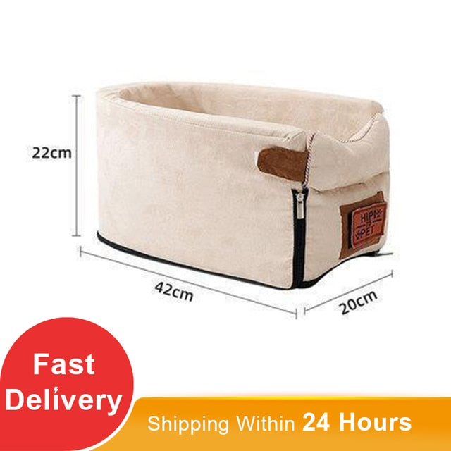 TravelSafe: Portable Pet Dog Car Seat with Central Control and Nonslip Design - Safe and Comfortable Carriers for Small Dogs and Cats During Travel