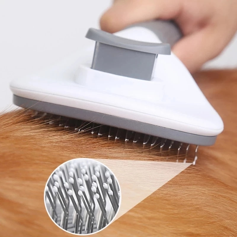 Pet Comb: Stainless Steel Needle Comb for Gentle Hair Removal and Skin Care - Effective Floating Hair Cleaning for Dogs and Cats