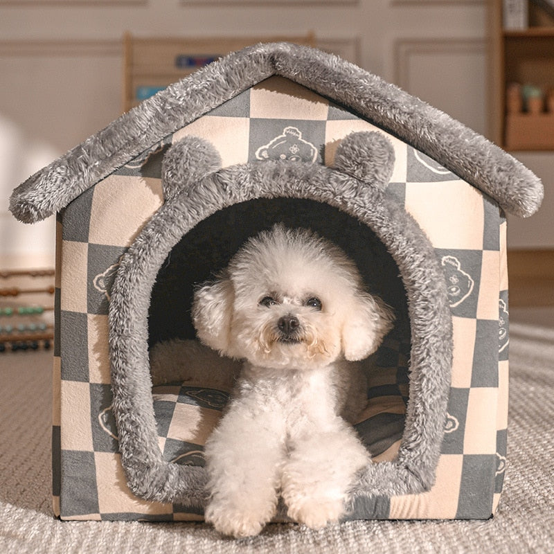 CozyHaus: Foldable Dog House Kennel Bed Mat for Small to Medium Dogs and Cats - Winter Warmth and Comfort for Your Pet