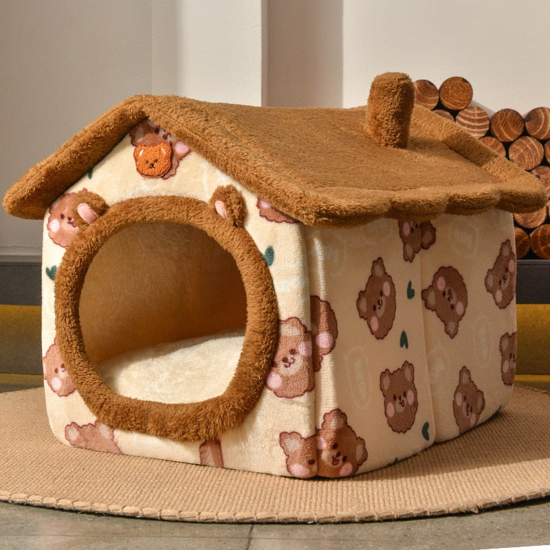 CozyHaus: Foldable Dog House Kennel Bed Mat for Small to Medium Dogs and Cats - Winter Warmth and Comfort for Your Pet