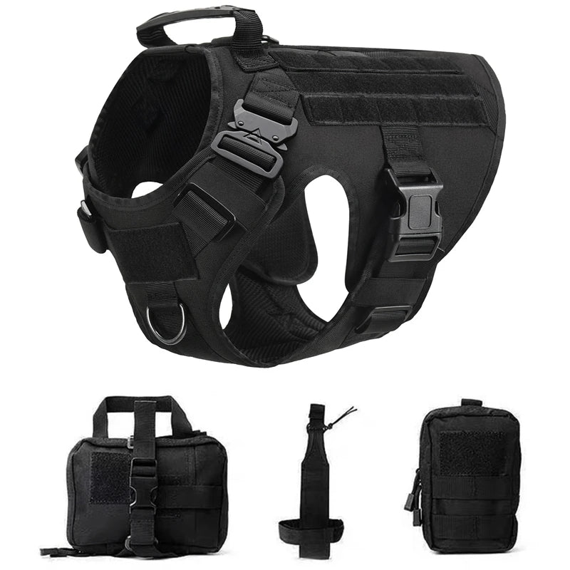 EliteK9 Guardian Tactical Dog Harness: Premium Training Vest and Leash Set for All Breeds