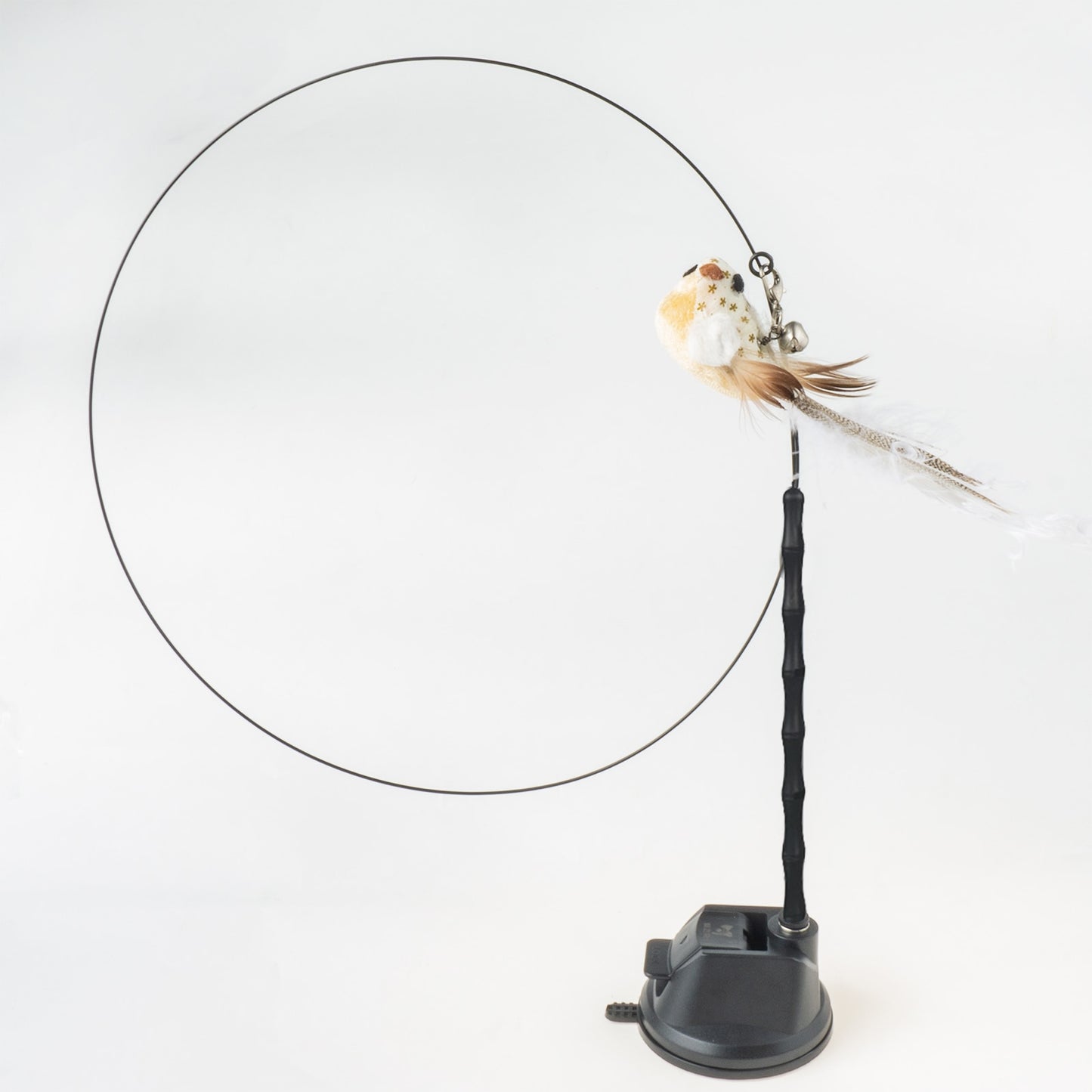 Hands-Free Bird/Feather Cat Wand with Bell: Powerful Suction Cup Interactive Toys for Cats and Kittens - Promote Hunting Instincts and Provide Exercise