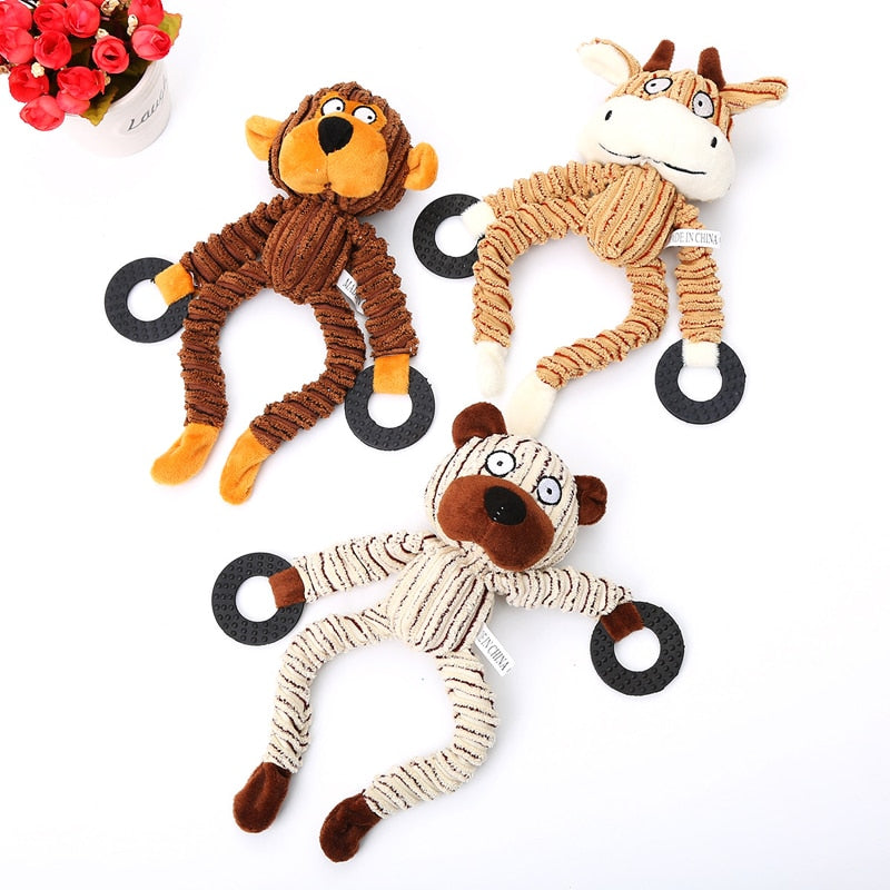 Plush Donkey Dog Toy: Fun Corduroy Chew Toy with Squeaker - Ideal for Dogs, Puppies, and Pet Training