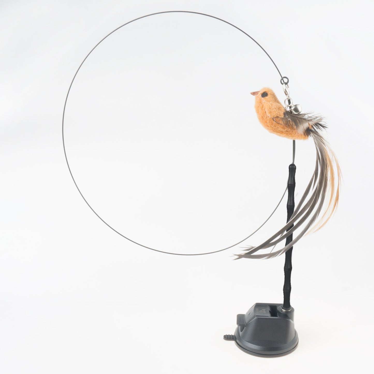 Hands-Free Bird/Feather Cat Wand with Bell: Powerful Suction Cup Interactive Toys for Cats and Kittens - Promote Hunting Instincts and Provide Exercise