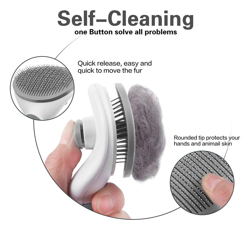 Pet Comb: Stainless Steel Needle Comb for Gentle Hair Removal and Skin Care - Effective Floating Hair Cleaning for Dogs and Cats