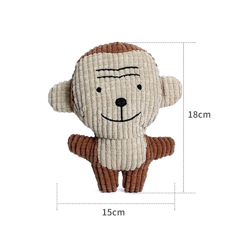 Plush Donkey Dog Toy: Fun Corduroy Chew Toy with Squeaker - Ideal for Dogs, Puppies, and Pet Training