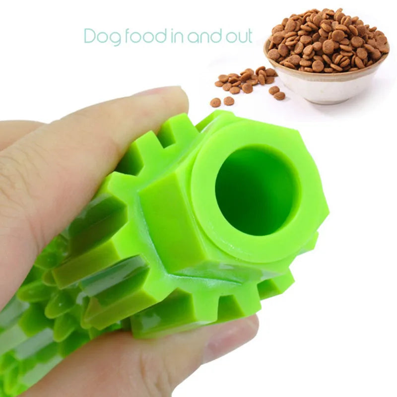 Chewable Treat Dispensing Dog Toy: For Aggressive Chewers, Teeth Cleaning & Squeaking