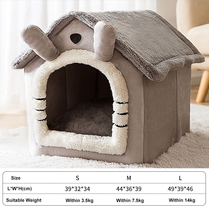 CozyHaus: Foldable Dog House Kennel Bed Mat for Small to Medium Dogs and Cats - Winter Warmth and Comfort for Your Pet