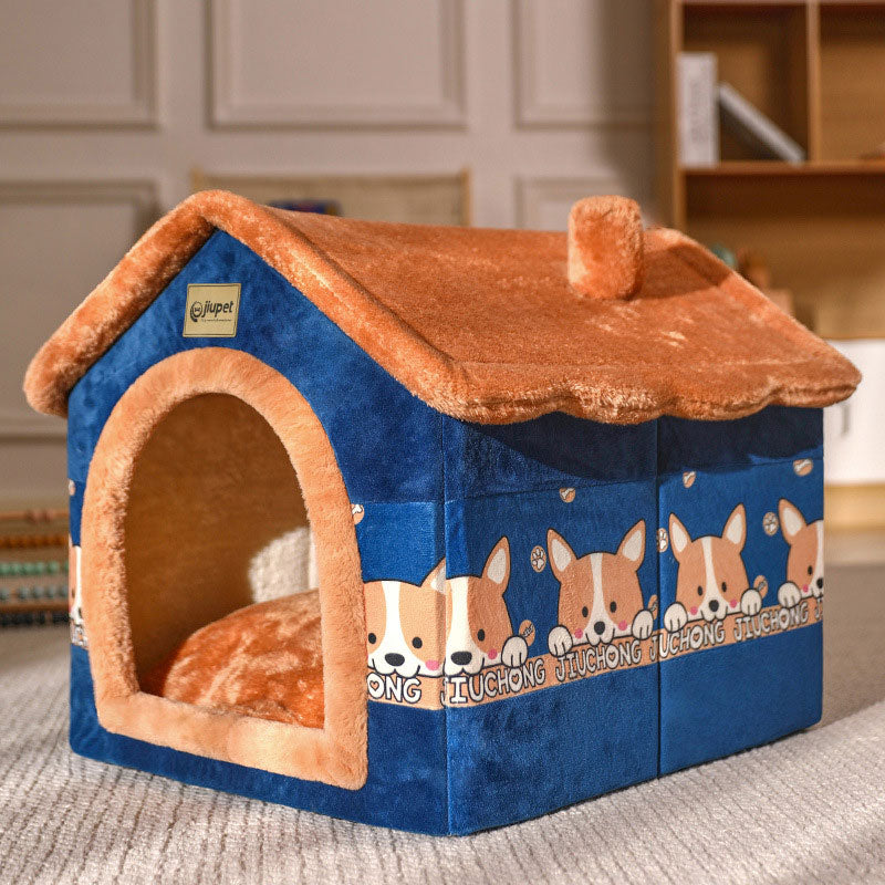 CozyHaus: Foldable Dog House Kennel Bed Mat for Small to Medium Dogs and Cats - Winter Warmth and Comfort for Your Pet