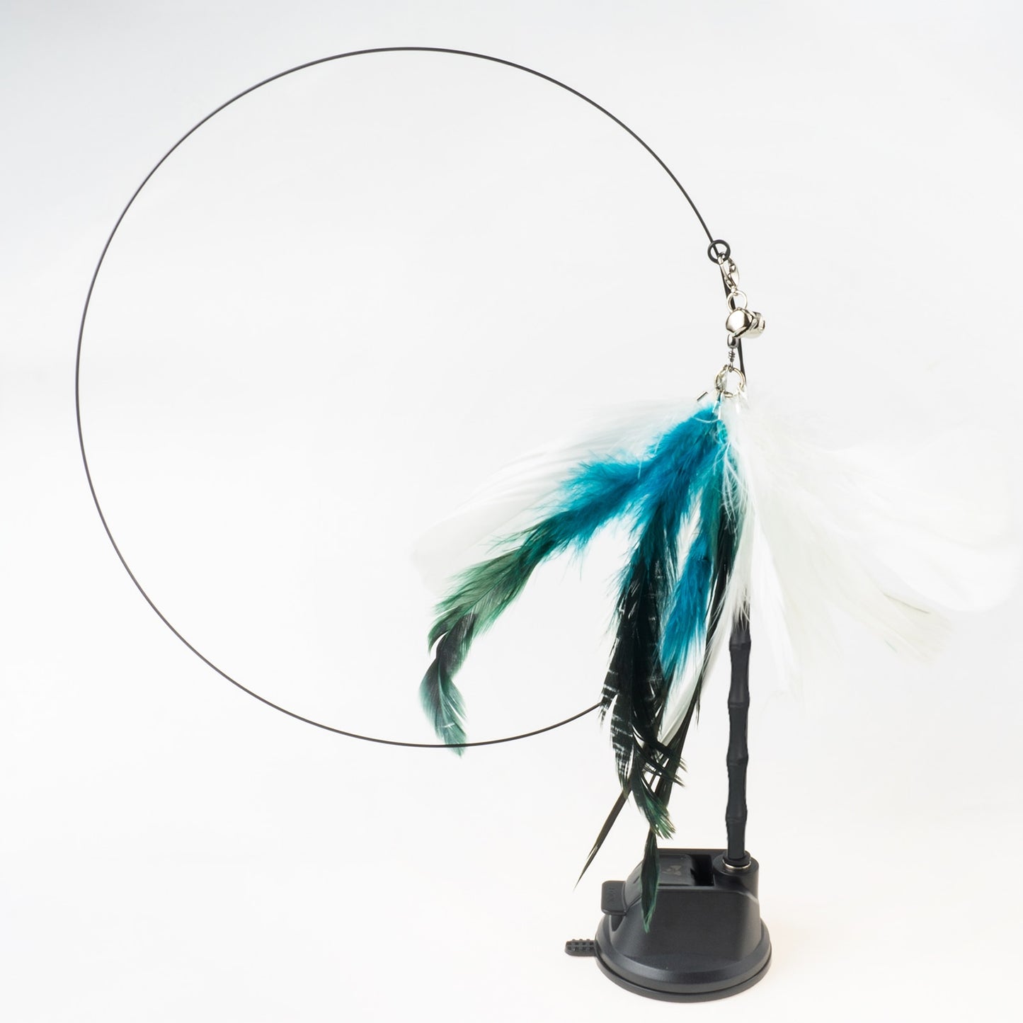 Hands-Free Bird/Feather Cat Wand with Bell: Powerful Suction Cup Interactive Toys for Cats and Kittens - Promote Hunting Instincts and Provide Exercise