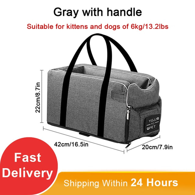 TravelSafe: Portable Pet Dog Car Seat with Central Control and Nonslip Design - Safe and Comfortable Carriers for Small Dogs and Cats During Travel