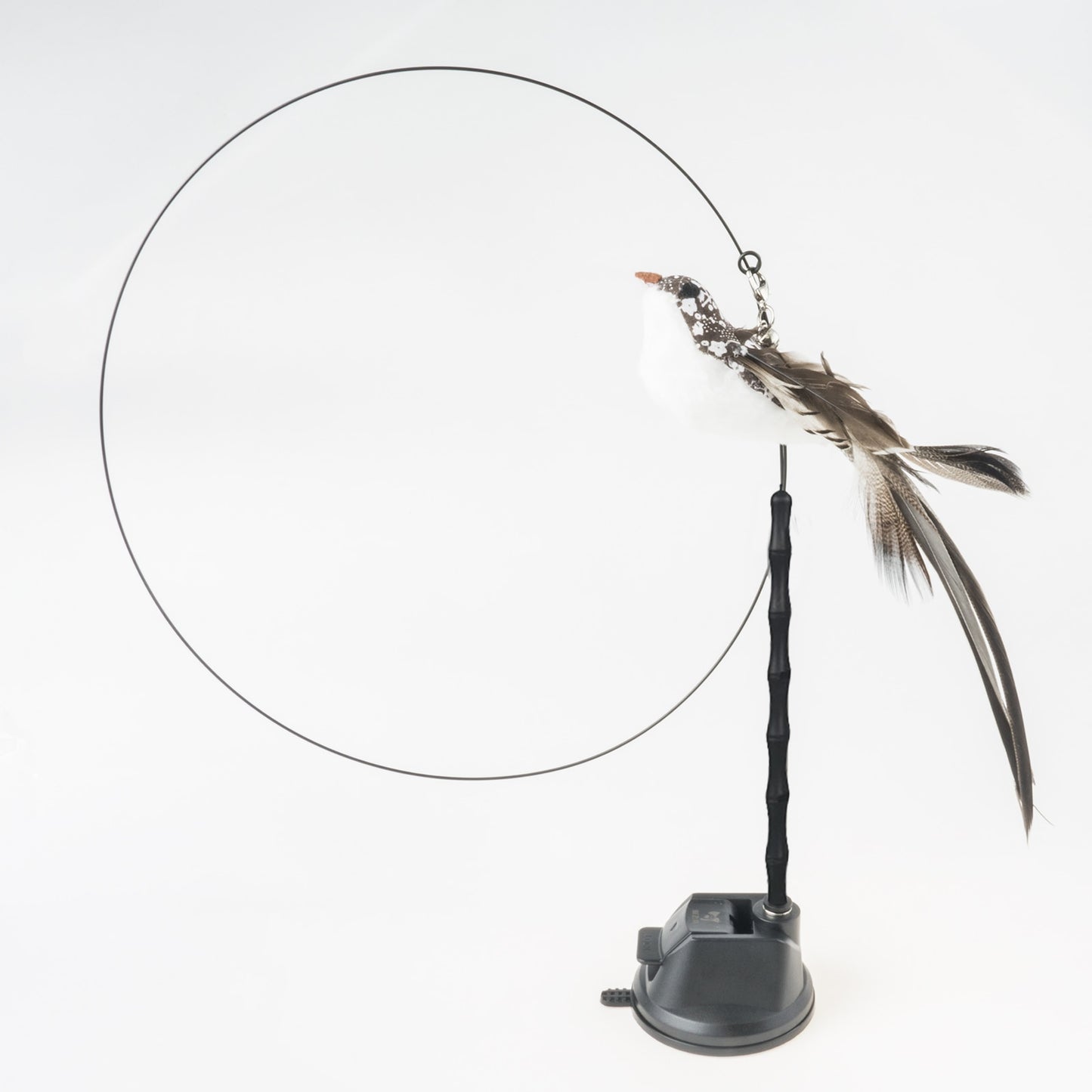 Hands-Free Bird/Feather Cat Wand with Bell: Powerful Suction Cup Interactive Toys for Cats and Kittens - Promote Hunting Instincts and Provide Exercise