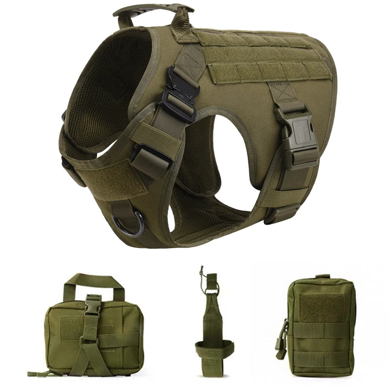 EliteK9 Guardian Tactical Dog Harness: Premium Training Vest and Leash Set for All Breeds