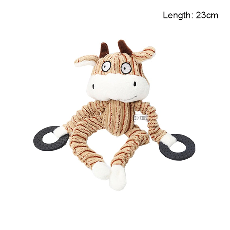 Plush Donkey Dog Toy: Fun Corduroy Chew Toy with Squeaker - Ideal for Dogs, Puppies, and Pet Training