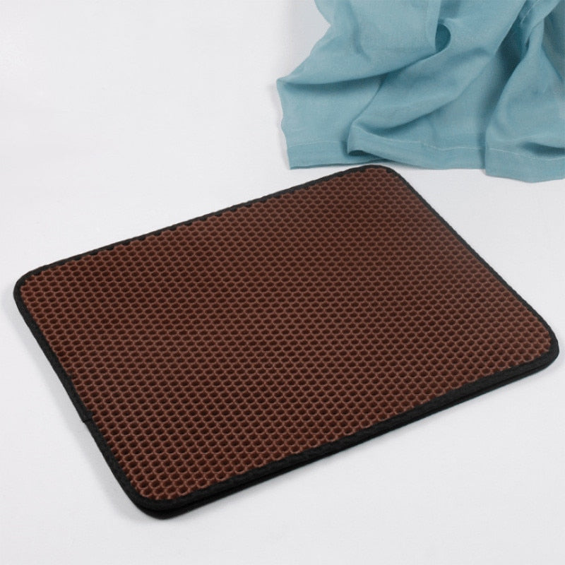 Double Layer Waterproof Cat Litter Pad - Non-slip EVA Mat for Easy Cleaning and Pet Hygiene