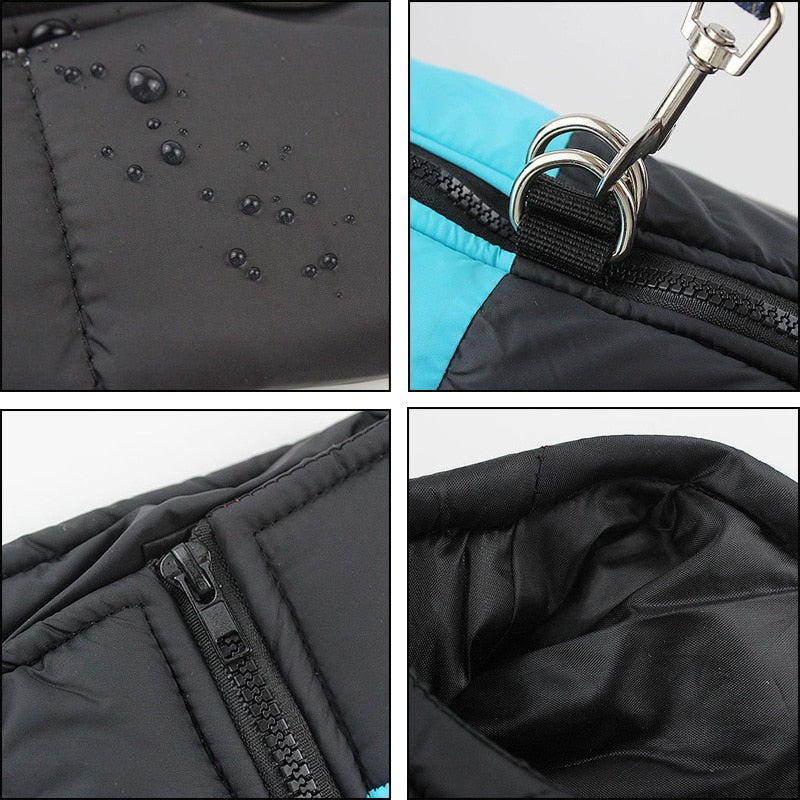 Waterproof Warm Dog Clothes: Pet Coat Winter Vest with Padded Zipper Jacket - Stylish and Protective Dog Clothing for Small, Medium, and Large Dogs