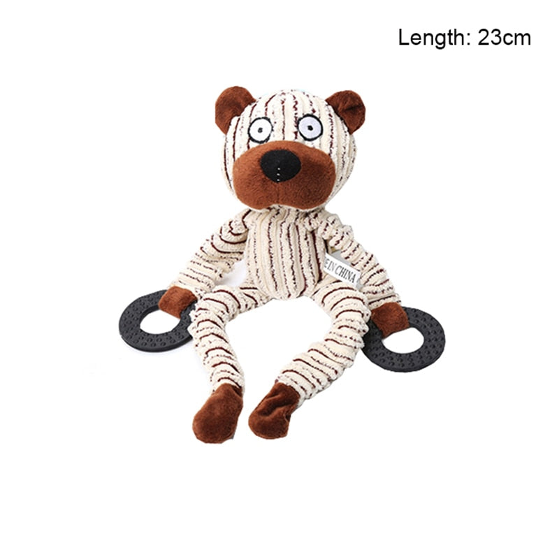 Plush Donkey Dog Toy: Fun Corduroy Chew Toy with Squeaker - Ideal for Dogs, Puppies, and Pet Training