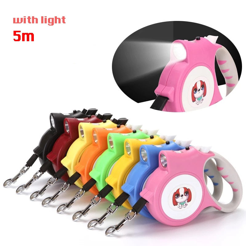 Removable Dog Leash with LED Flashlight - Convenient and Safe Walking Experience for Dogs