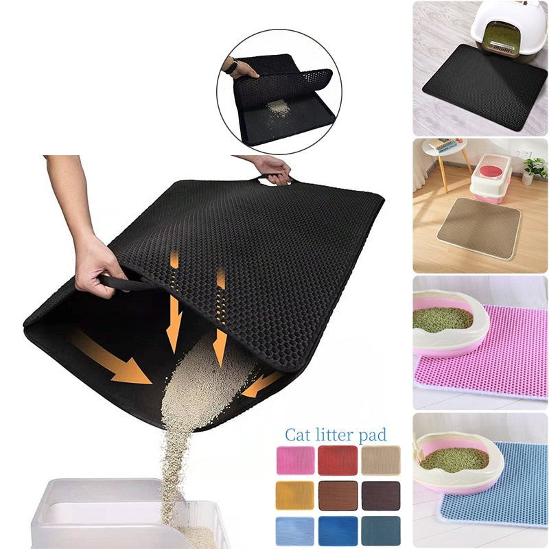Double Layer Waterproof Cat Litter Pad - Non-slip EVA Mat for Easy Cleaning and Pet Hygiene