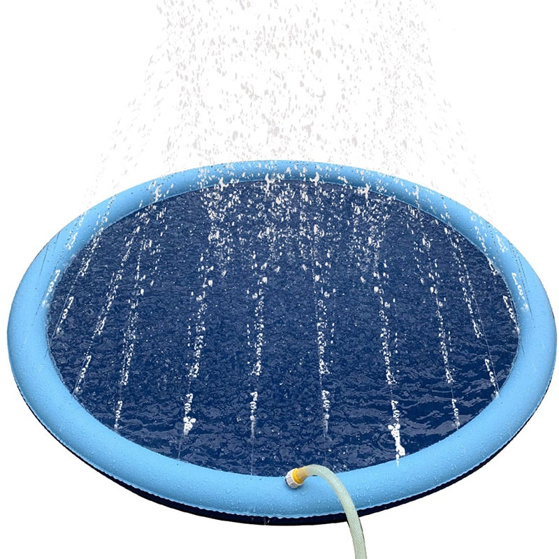 AquaPaws: Pet Sprinkler Pad Play Cooling Mat - Inflatable Water Spray Pad for Dogs to Beat the Summer Heat