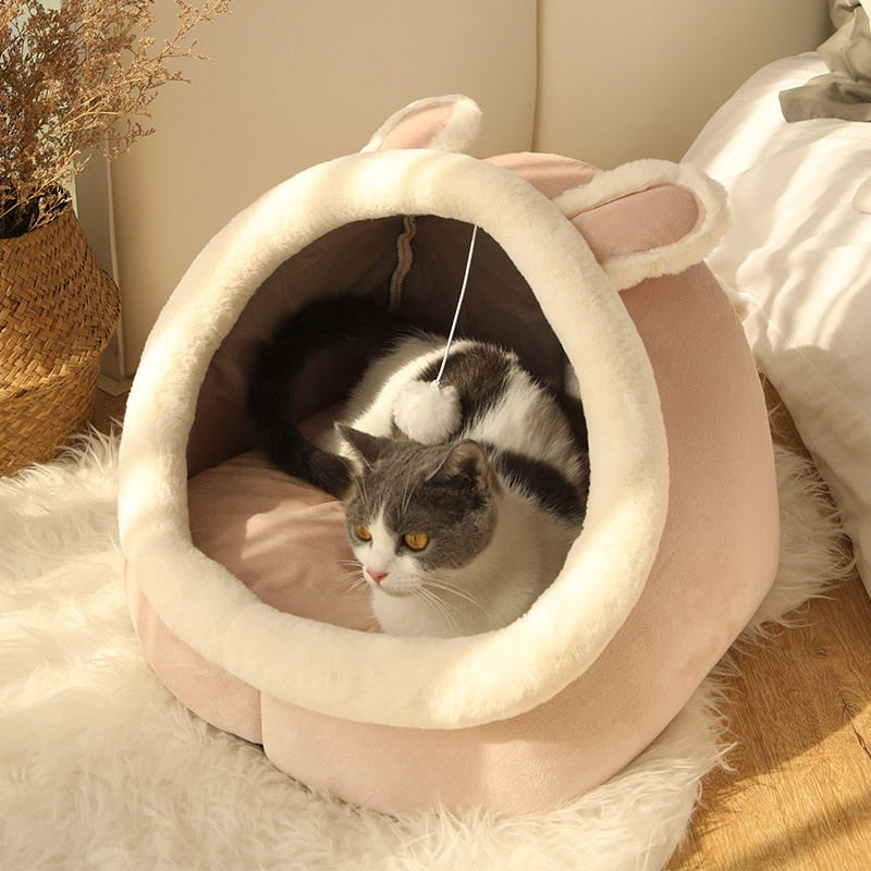 Cozy Cotton Orthopedic Home Kennel Bed for Cats - Providing Comfort and Warmth for Your Beloved Pet