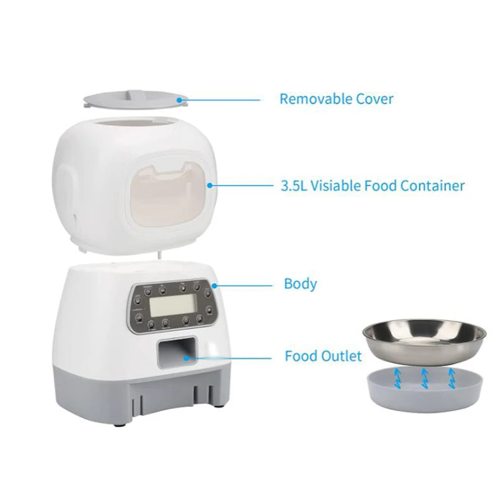 Automatic Pet Feeder: Smart Food Dispenser for Cats and Dogs with Timer
