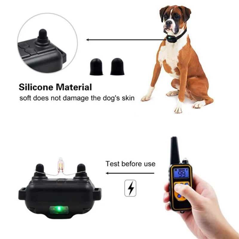 SmartBark Guardian: Electric Waterproof Dog Training Collar with Remote Control - Rechargeable Anti-Barking Device