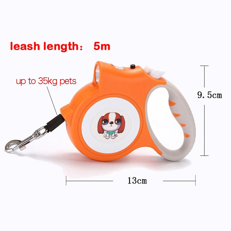 Removable Dog Leash with LED Flashlight - Convenient and Safe Walking Experience for Dogs