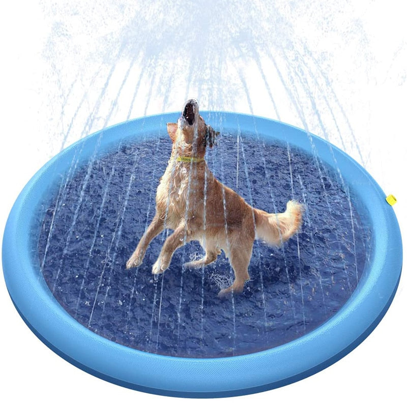 AquaPaws: Pet Sprinkler Pad Play Cooling Mat - Inflatable Water Spray Pad for Dogs to Beat the Summer Heat