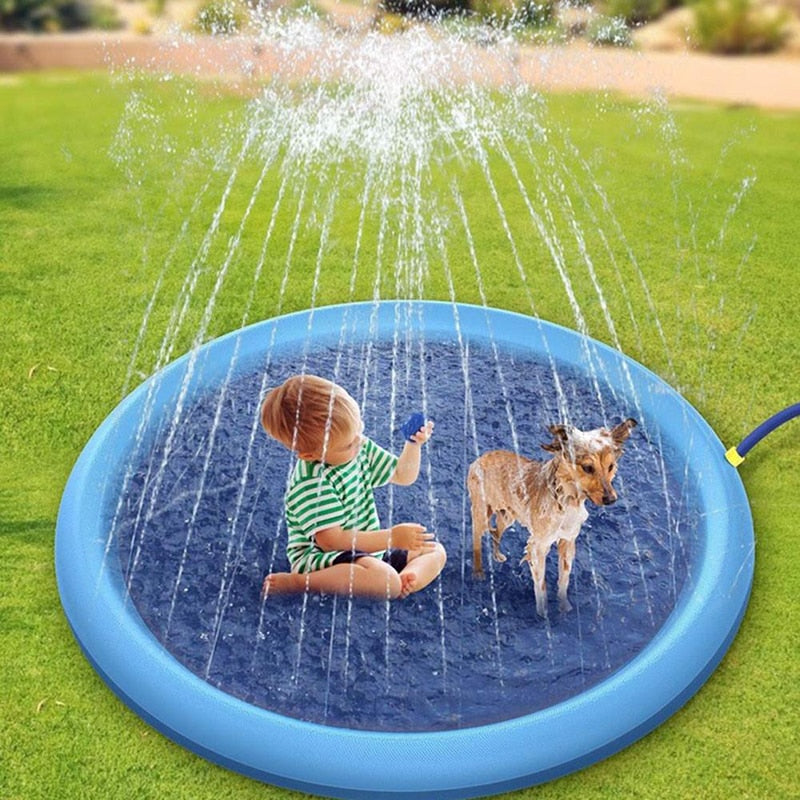 AquaPaws: Pet Sprinkler Pad Play Cooling Mat - Inflatable Water Spray Pad for Dogs to Beat the Summer Heat