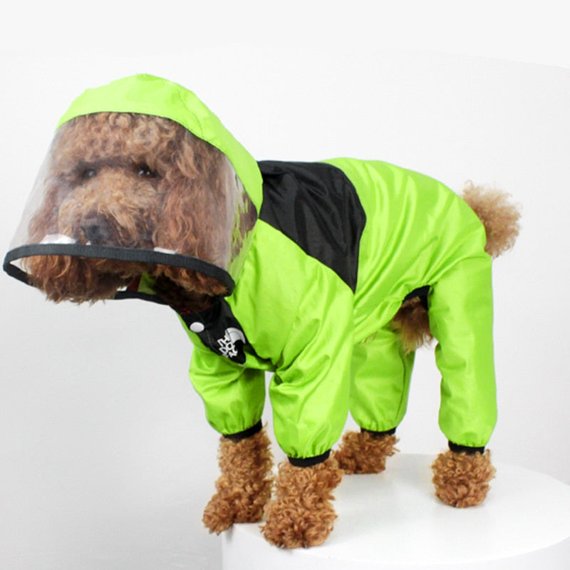 Pet Dog Raincoat: Transparent Hooded Jumpsuit Waterproof Coat for Dogs and Cats