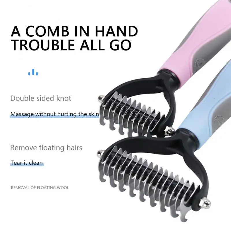 KnotBuster Pro: Dog Cat Hair Removal Comb - Ultimate Pet Grooming Care for Long & Short Hair - Trimming, Dematting, Floating Wool Removal