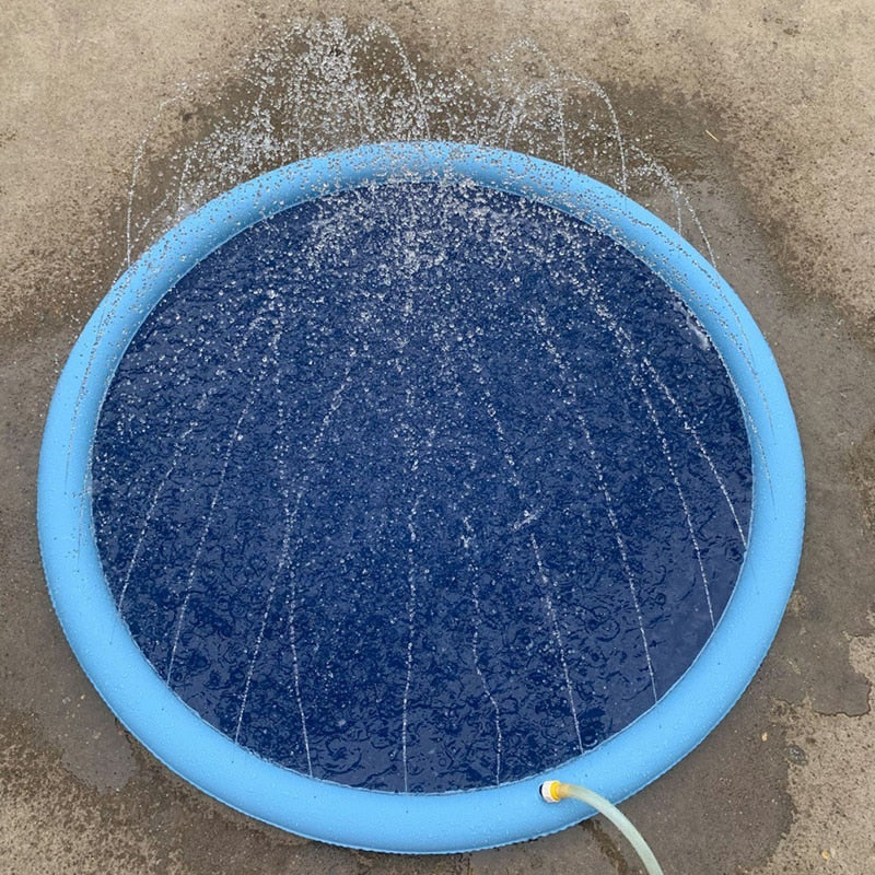 AquaPaws: Pet Sprinkler Pad Play Cooling Mat - Inflatable Water Spray Pad for Dogs to Beat the Summer Heat