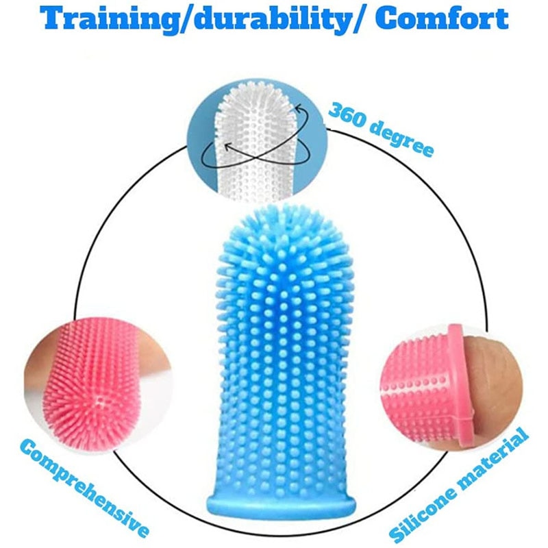 PetSmile: Non-Toxic Silicone Toothbrush for Effective Cleaning of Pet Dog and Cat Mouth - Eliminate Dirt and Odor Safely