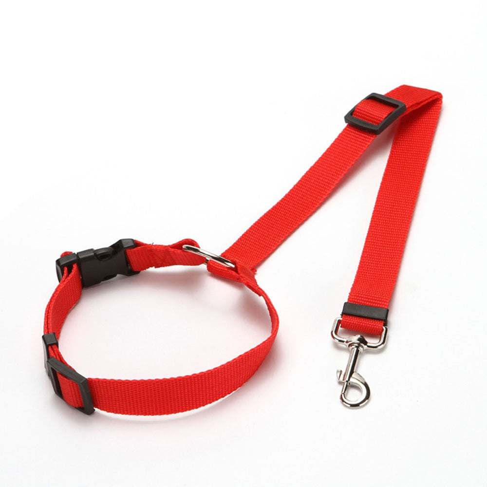 Secure and Adjustable Two-in-One Dog Harness Collar: Pet Accessories for Safe Travels - Includes Pet Car Seat Belt Lead Leash for Backseat Safety