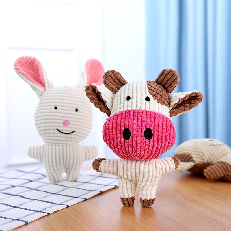 Plush Donkey Dog Toy: Fun Corduroy Chew Toy with Squeaker - Ideal for Dogs, Puppies, and Pet Training