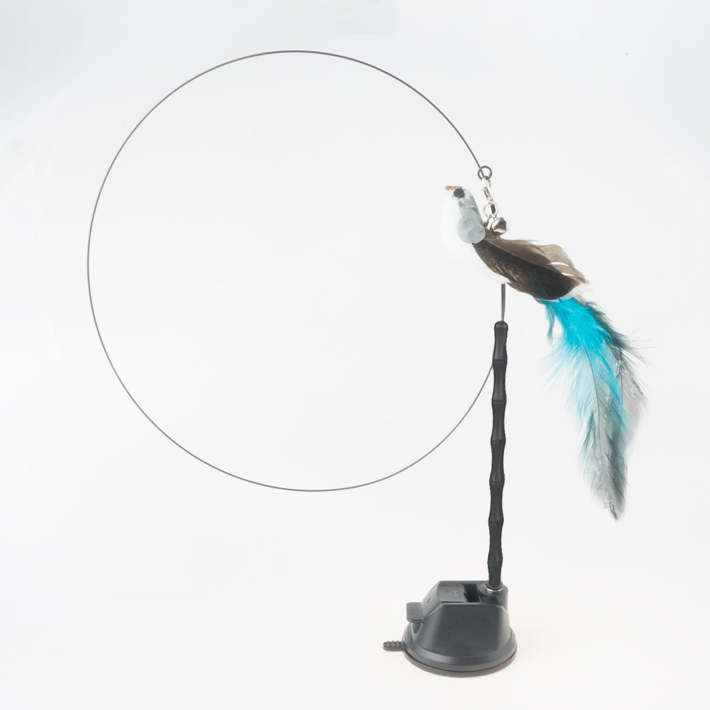 Hands-Free Bird/Feather Cat Wand with Bell: Powerful Suction Cup Interactive Toys for Cats and Kittens - Promote Hunting Instincts and Provide Exercise
