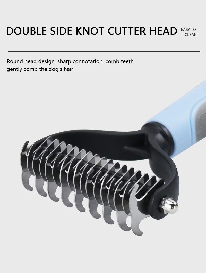 KnotBuster Pro: Dog Cat Hair Removal Comb - Ultimate Pet Grooming Care for Long & Short Hair - Trimming, Dematting, Floating Wool Removal