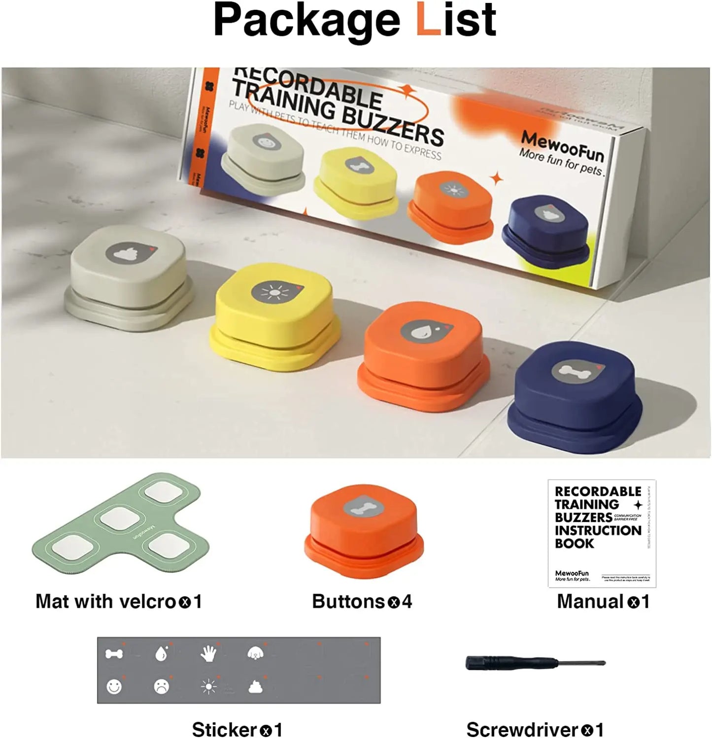 TalkPaw Interactive Pet Communicator: Dog Button Record & Training Toy with Bell Ringer, Pad, and Sticker – Easy and Fun Communication for Your Furry Friend