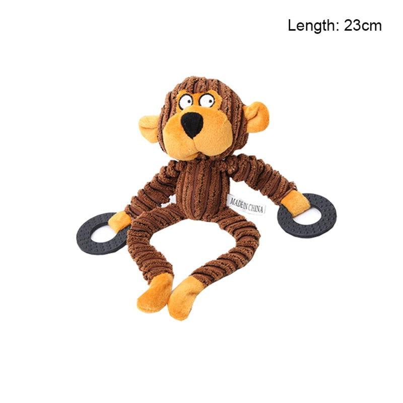 Plush Donkey Dog Toy: Fun Corduroy Chew Toy with Squeaker - Ideal for Dogs, Puppies, and Pet Training