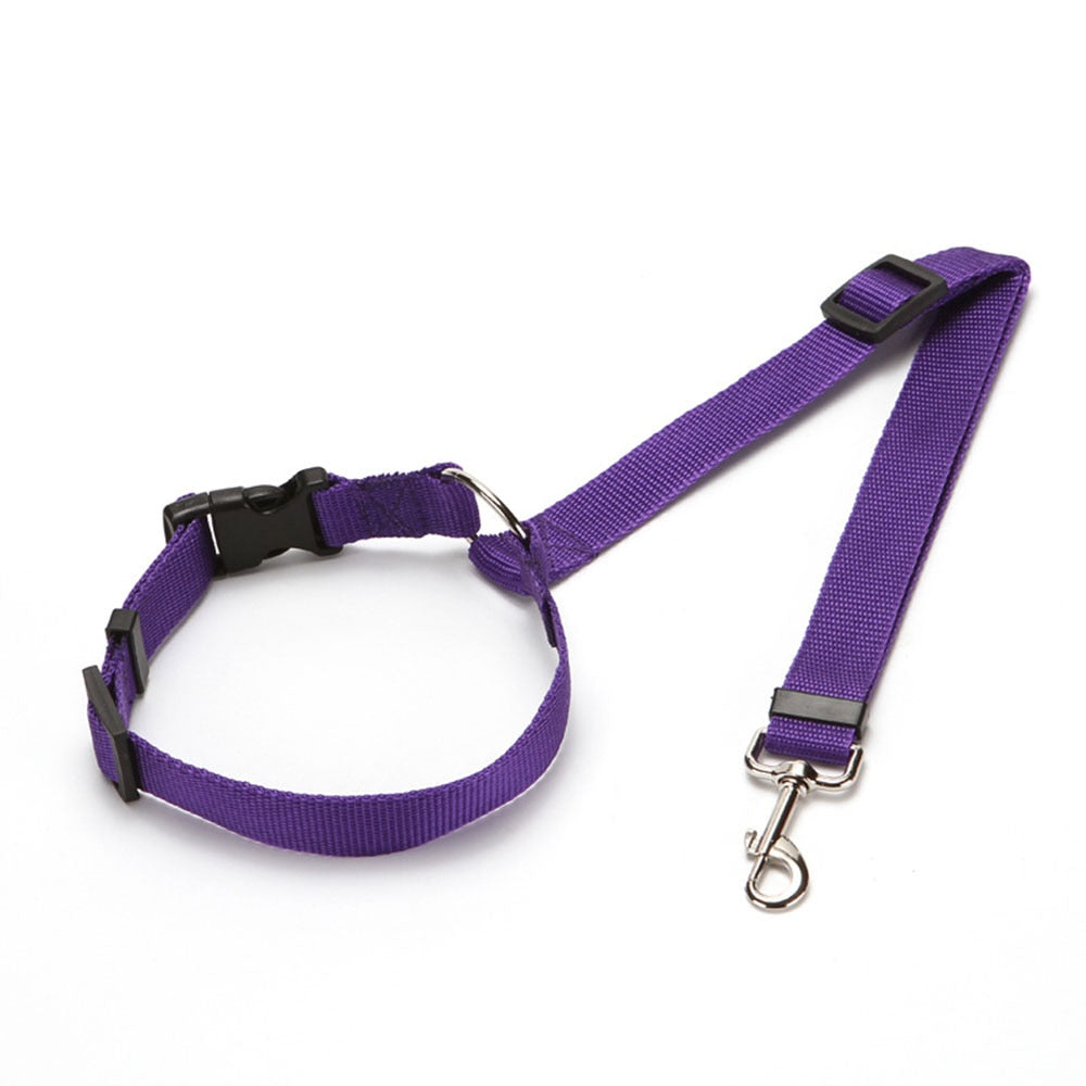 Secure and Adjustable Two-in-One Dog Harness Collar: Pet Accessories for Safe Travels - Includes Pet Car Seat Belt Lead Leash for Backseat Safety