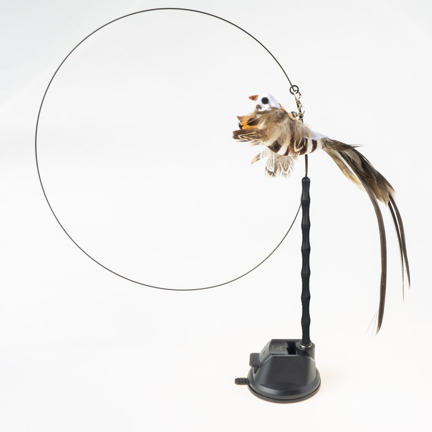 Hands-Free Bird/Feather Cat Wand with Bell: Powerful Suction Cup Interactive Toys for Cats and Kittens - Promote Hunting Instincts and Provide Exercise