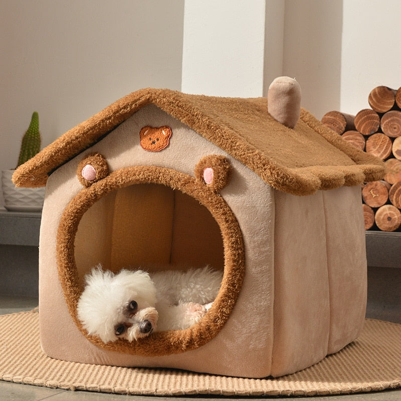 CozyHaus: Foldable Dog House Kennel Bed Mat for Small to Medium Dogs and Cats - Winter Warmth and Comfort for Your Pet