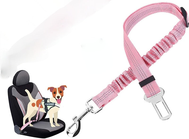 Secure and Adjustable Two-in-One Dog Harness Collar: Pet Accessories for Safe Travels - Includes Pet Car Seat Belt Lead Leash for Backseat Safety