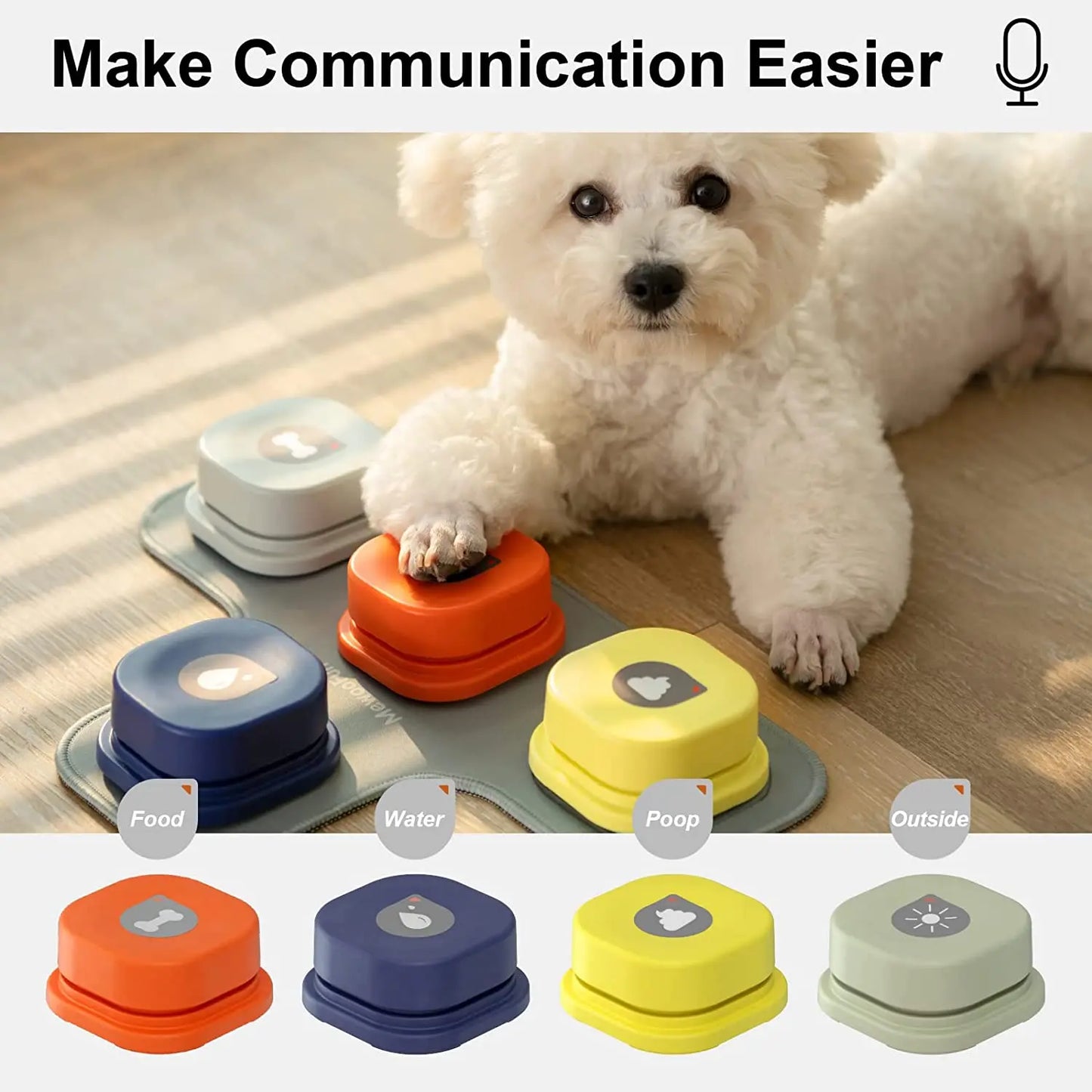 TalkPaw Interactive Pet Communicator: Dog Button Record & Training Toy with Bell Ringer, Pad, and Sticker – Easy and Fun Communication for Your Furry Friend